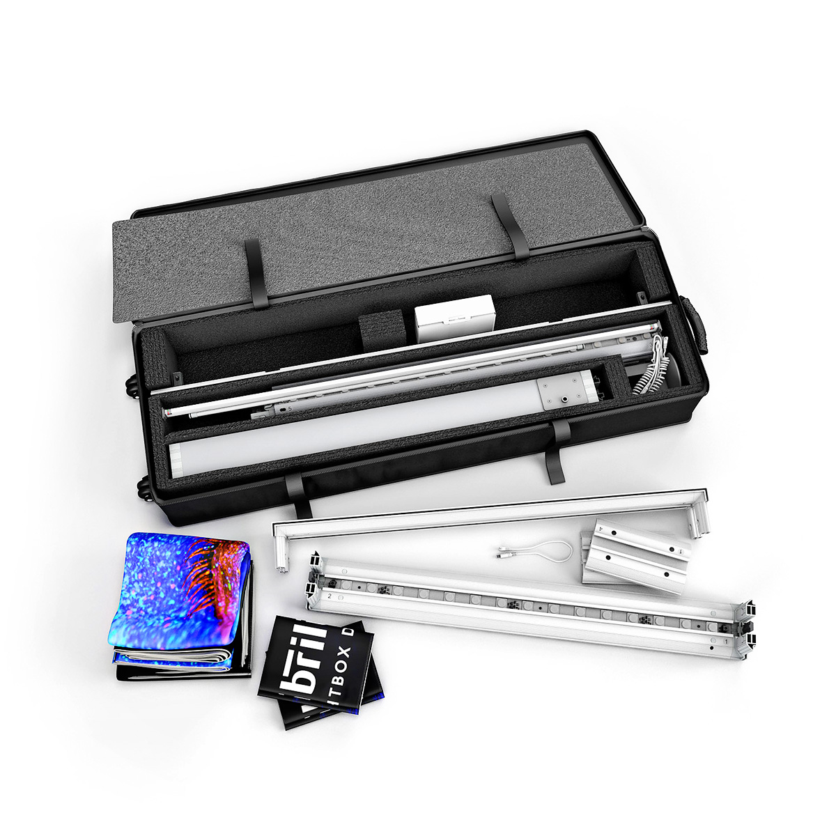 FABRILUX® LED Lightbox Exhibition Stand Storage Cupboard Door Frame Kit in Wheeled Carry Bag