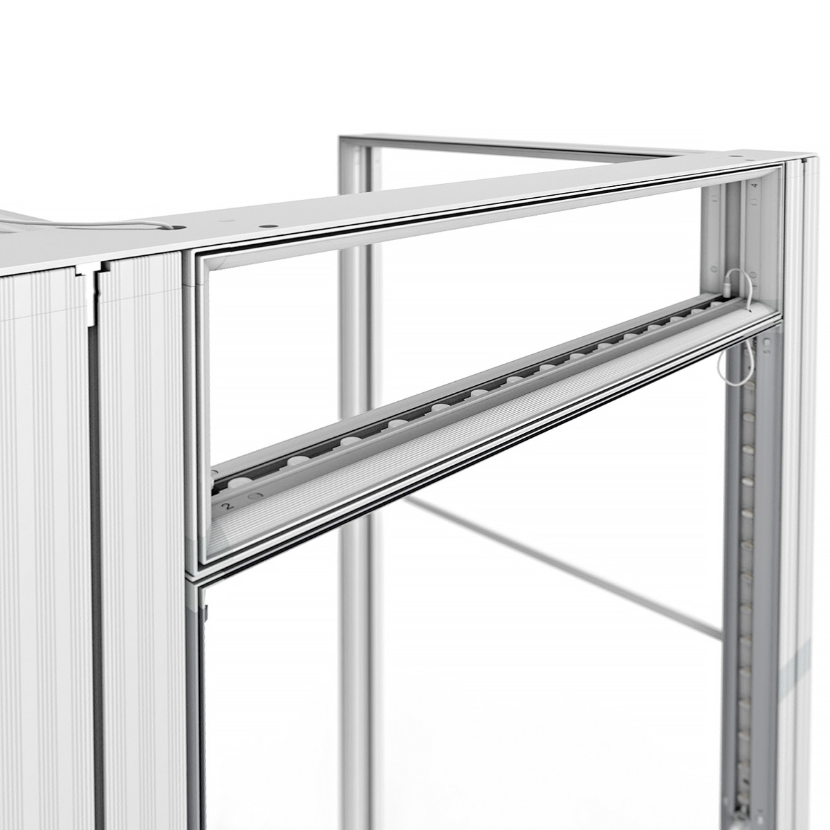 LED Lightbox Exhibition Stand Storage Cupboard Top Of Frame Door Display