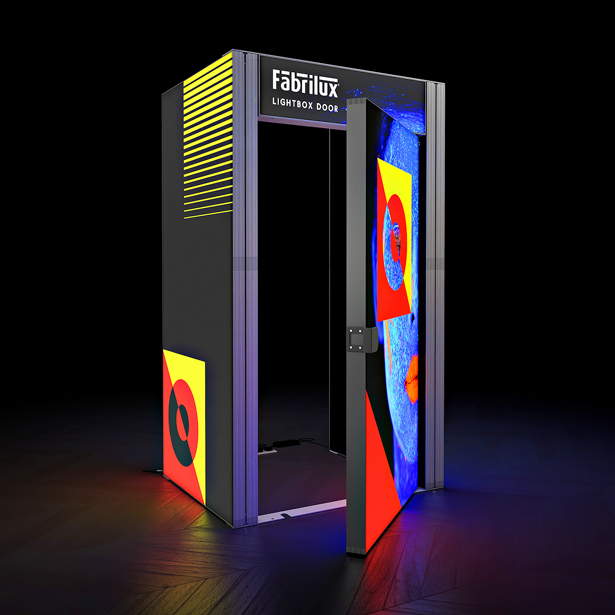 FABRILUX® LED Lightbox Exhibition Stand Storage Cupboard 3-Sided TFS Frame Kit With SEG Backlit Graphics Illuminated