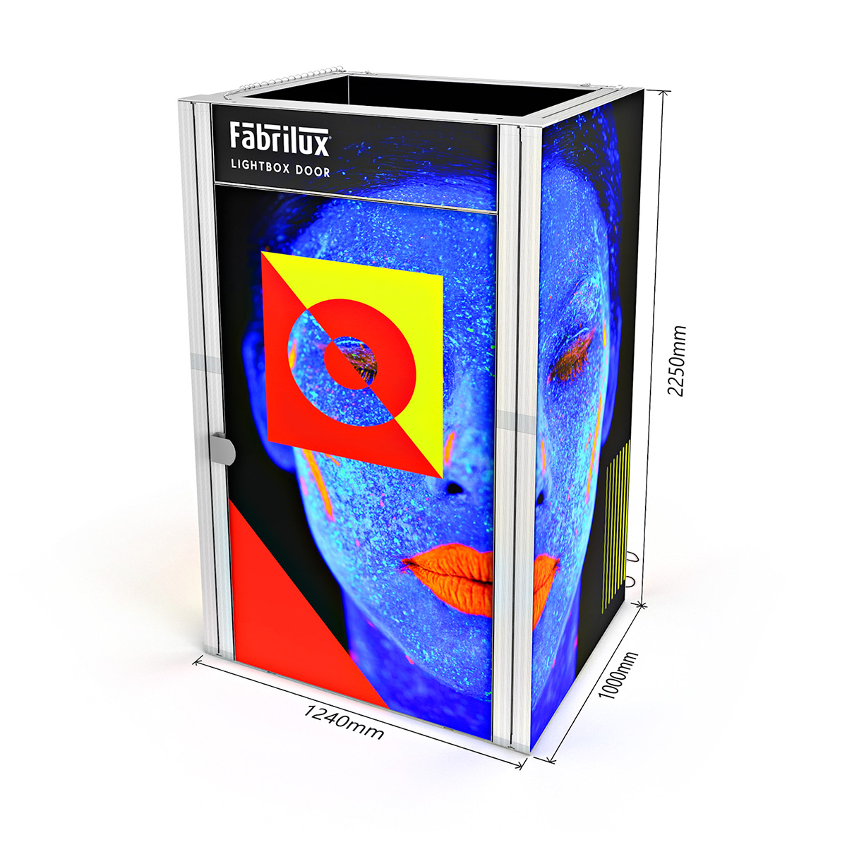 FABRILUX® LED Lightbox Exhibition Stand Storage Cupboard Enclosed 4-Sided Cupboard Kit Dimensions