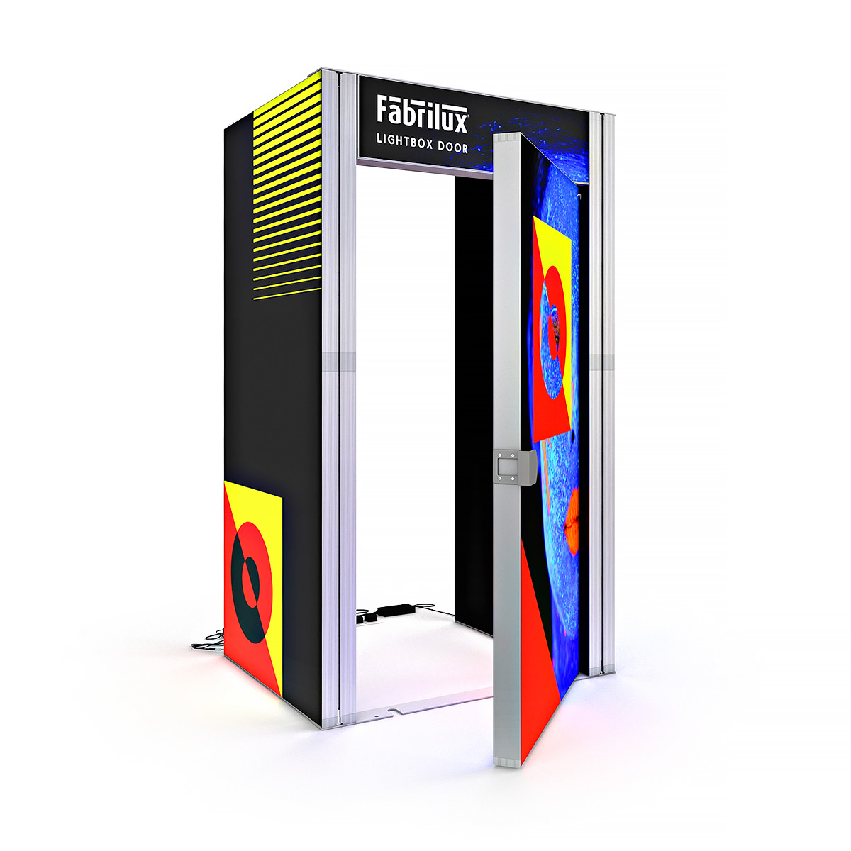 FABRILUX® LED Lightbox Exhibition Stand Storage Cupboard 3 Sided AddOn Lightbox Display With SEG Graphics