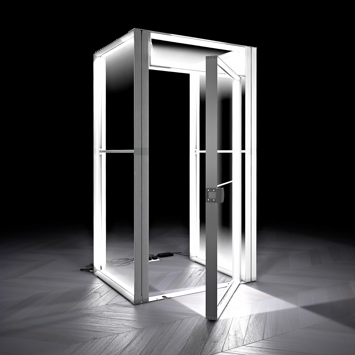 FABRILUX® LED Lightbox Exhibition Stand Storage Cupboard TFS SEG Frame Illuminated - 3-Sided Add-on Cupboard