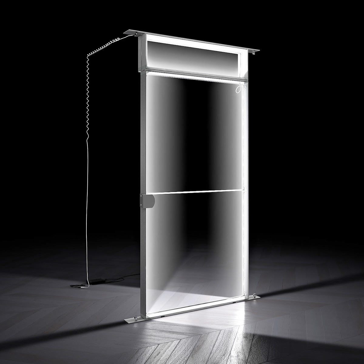 LED Lightbox Exhibition Stand Storage Cupboard White SEG Frame Illuminated Light Box Door