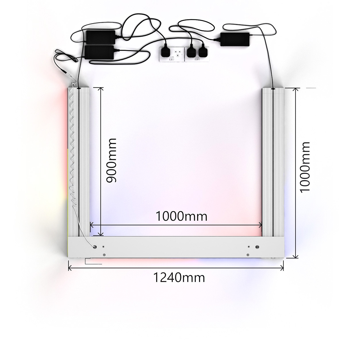 FABRILUX® LED Lightbox Exhibition Stand Storage Cupboard Add-On Cupboard Kit Overhead Floorplan Dimensions
