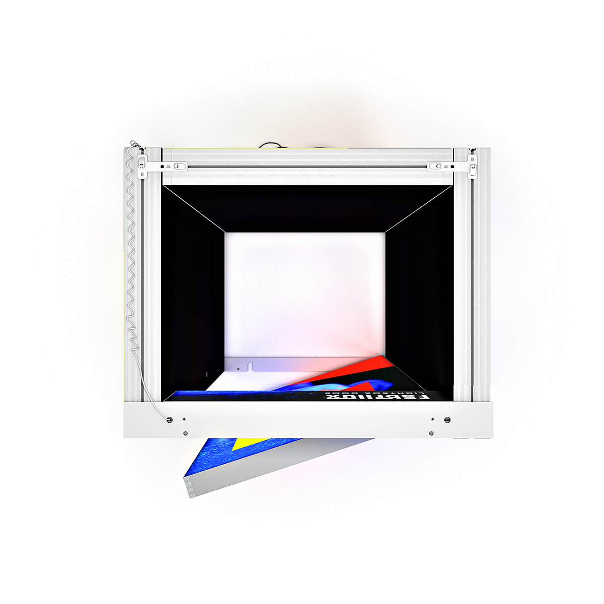 FABRILUX® LED Lightbox Exhibition Stand Storage Cupboard Enclosed 4-Sided Cupboard Kit Top View