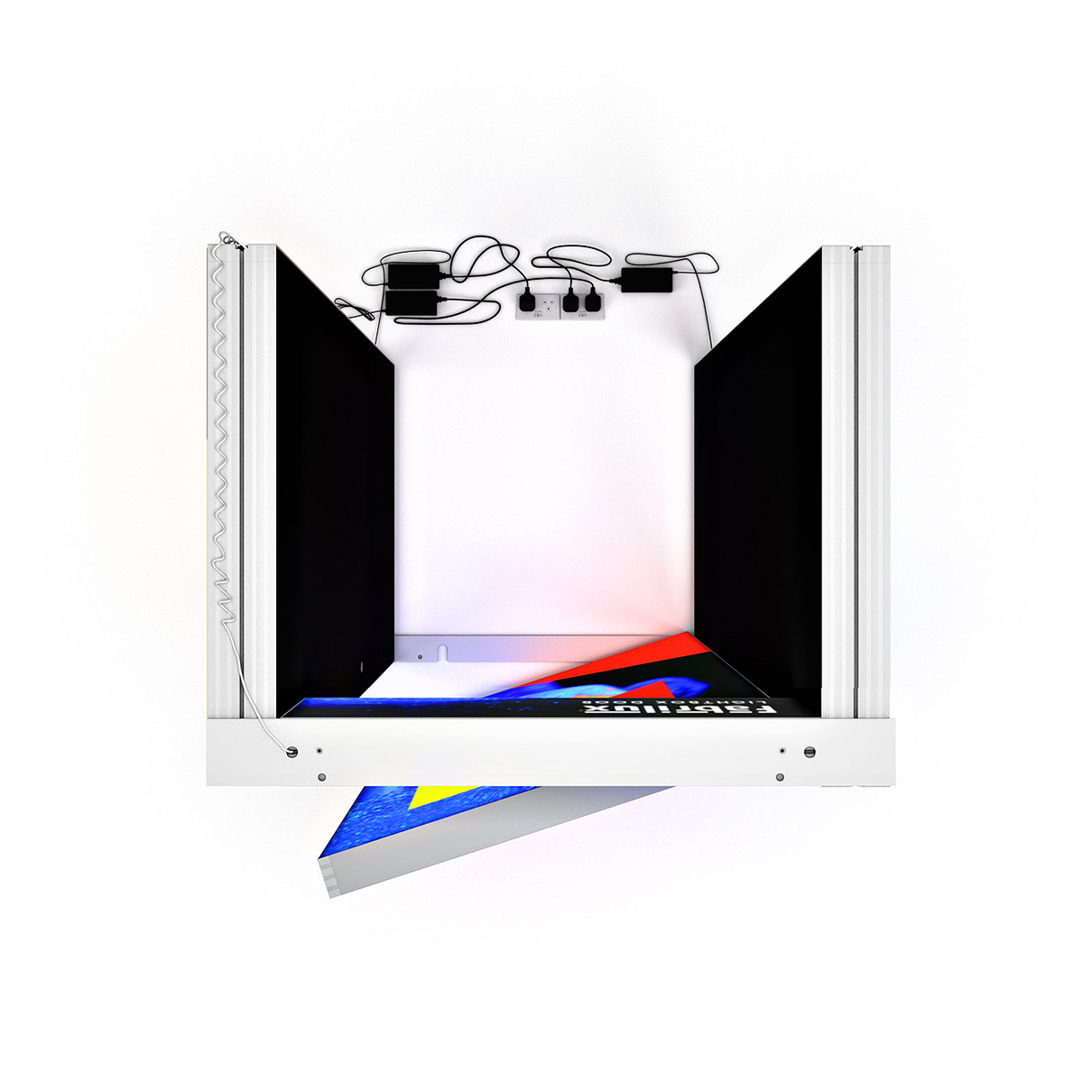 FABRILUX® LED Lightbox Exhibition Stand Storage Cupboard Add-On Cupboard Kit Overhead View
