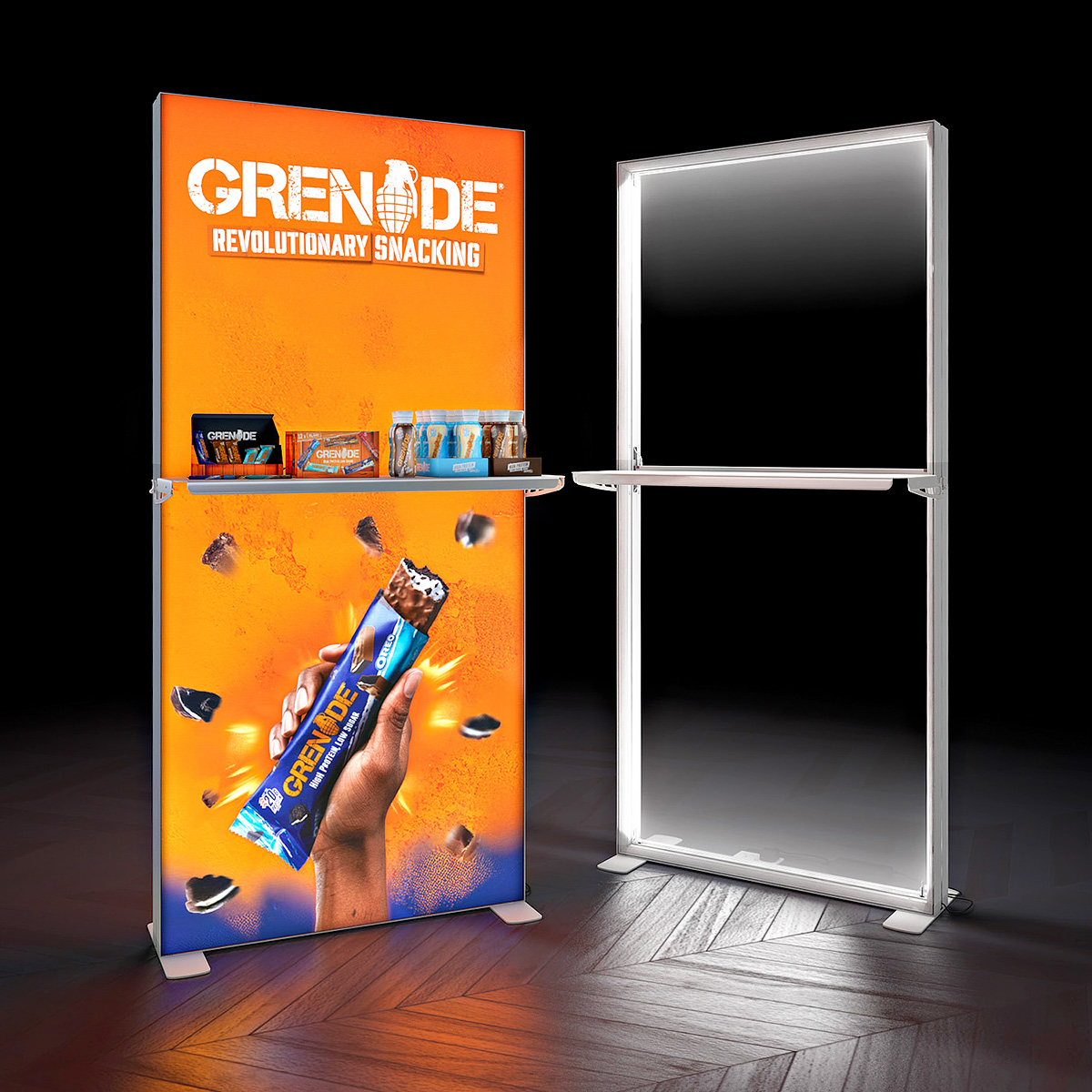 Backlit Illuminated Lightbox Display With 1m Product Shelf